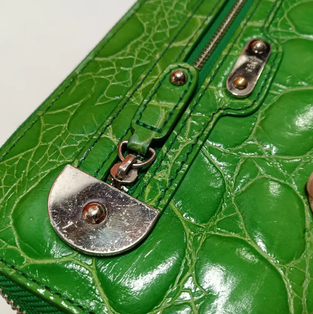 Rafe Embossed Leather Mock Croc Continental Zip Wallet